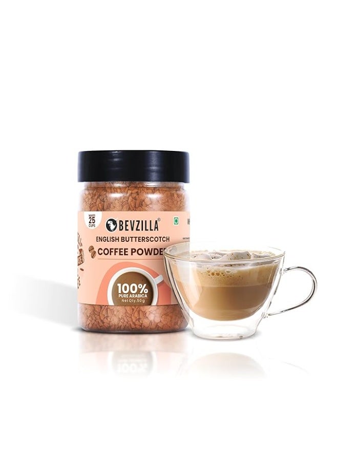 Bevzilla 50 Grams X 4 Flavoured Instant Coffee Powder Pack Box of Colombian Gold, Hazelnut, Vanilla & Butterscotch | Arabica Beans|Perfect for espresso, latte & cappuccino| Enjoy Hot & Cold Bews - Image 2