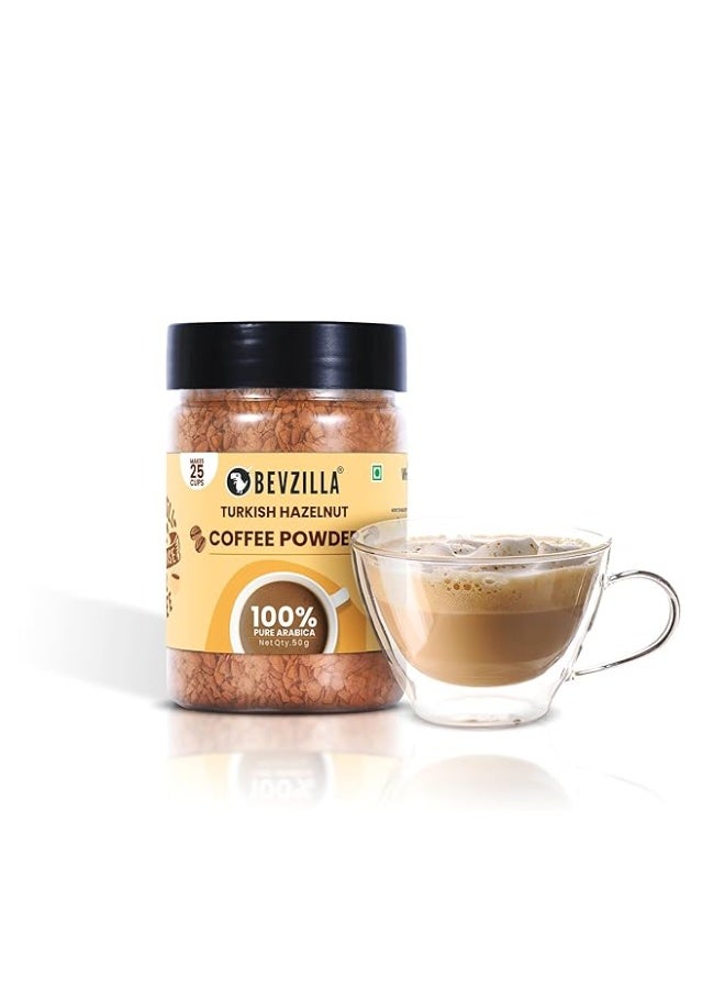 Bevzilla 50 Grams X 4 Flavoured Instant Coffee Powder Pack Box of Colombian Gold, Hazelnut, Vanilla & Butterscotch | Arabica Beans|Perfect for espresso, latte & cappuccino| Enjoy Hot & Cold Bews - Image 3