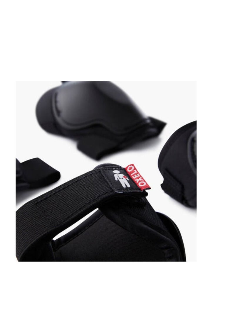 OXELO Kids' 2 x 3-Piece Skating Skateboard Scooter Protective Gear 100 - Black - Image 2