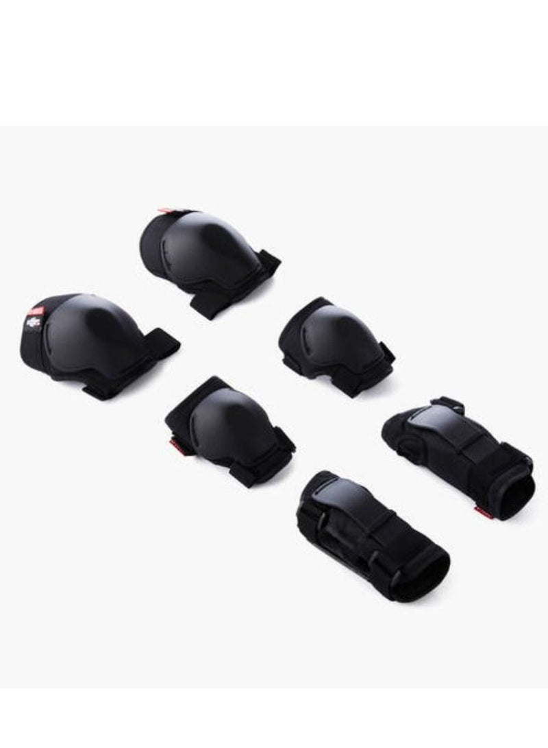 OXELO Kids' 2 x 3-Piece Skating Skateboard Scooter Protective Gear 100 - Black - Image 4