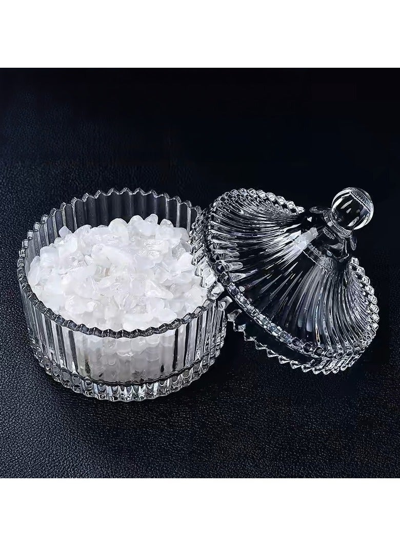 Crystal Glass Bowl with Healing Energy Purification for Bracelets Necklaces Includes 400g White Crystal Shards Crystal Degaussing - Image 1