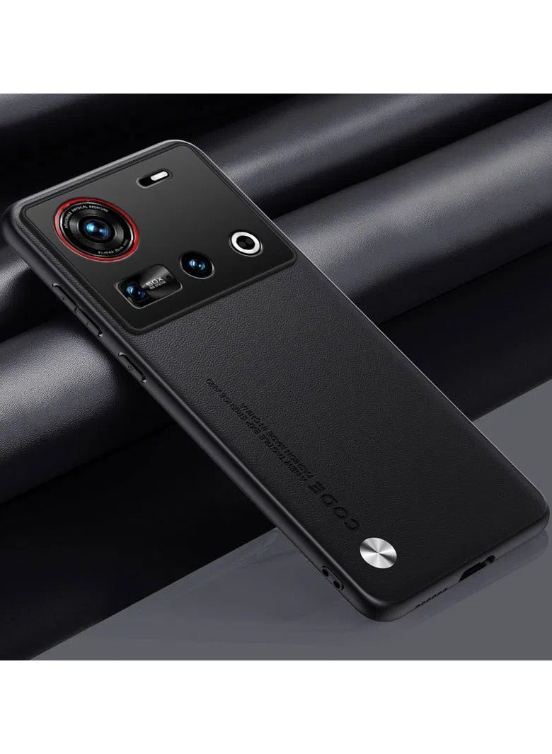 عام حالة متوافقة مع ZTE Nubia Z70 Ultra، جلدية سهلة على البشرة، م_protector_ مطاطي أملس، حواف رأسية مطاطية لحضور الصدمات لـ Nubia Z70 Ultra 5G. - Image 1
