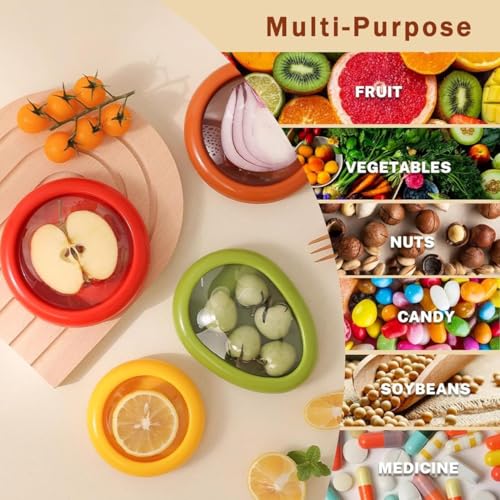 upsimples Fruit and Vegetable Anti-Oxidation Storage Box,Fruit Storage Containers for Fridge,Silicone (Fruit and Vegetable cover (4 Pc)),Multicolor - Image 3