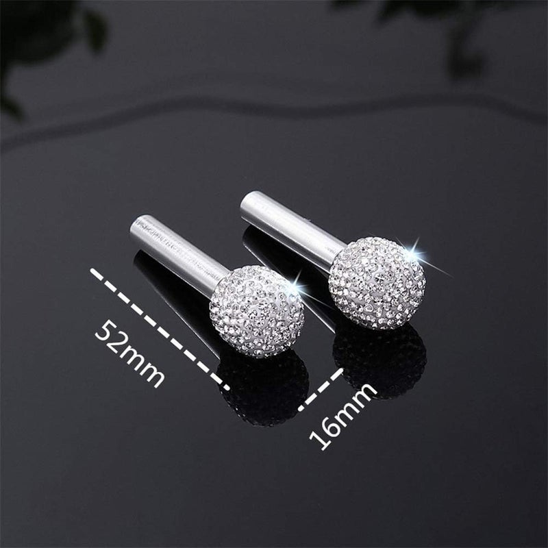 cheekyglo 2 Pieces Car Door Lock Pin, Decortion ling Rhinestone uto Interior Lock Pull Pin Knos luminum lloy Universal uto Interior ccessories, White-Bianca - Image 5