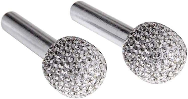 cheekyglo 2 Pieces Car Door Lock Pin, Decortion ling Rhinestone uto Interior Lock Pull Pin Knos luminum lloy Universal uto Interior ccessories, White-Bianca - Image 1