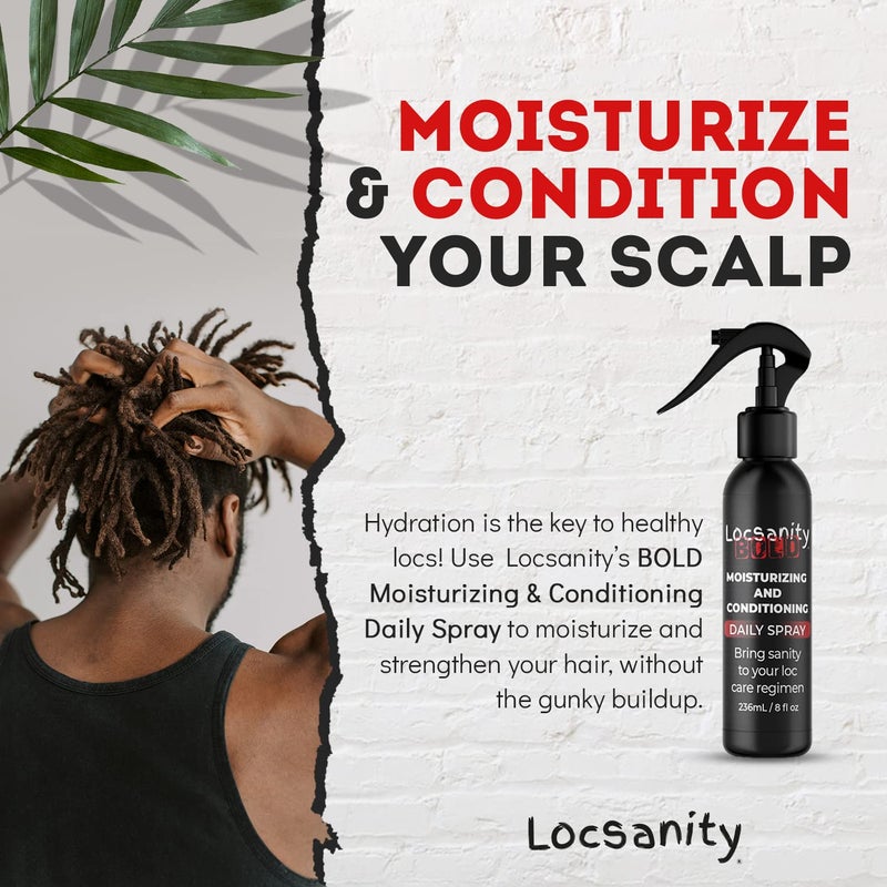 Locsanity BOLD Moisturizing Loc Spray - Natural Locs Care, Dreadlock Maintenance - Hair Scalp Moisturizer, Conditioning Spray for Dreads, Braids (8oz) - Image 4