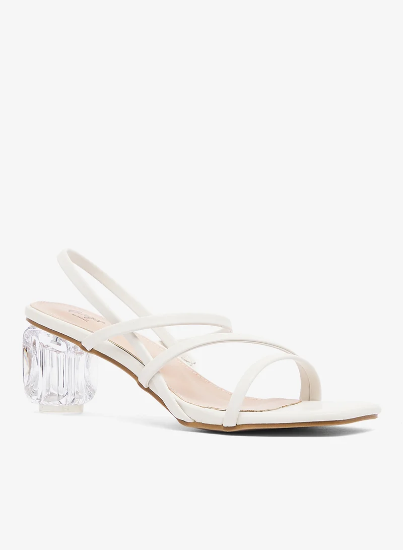 Ginger Clear Trapeze Heel Sandals