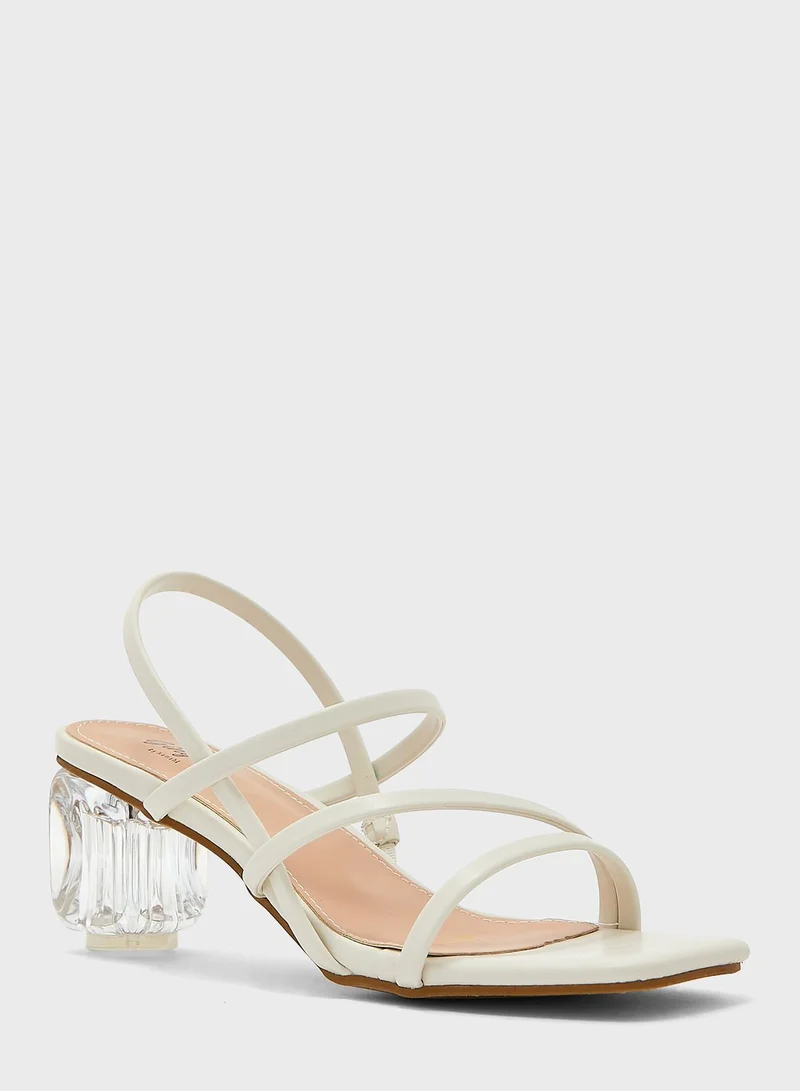 Ginger Clear Trapeze Heel Sandals