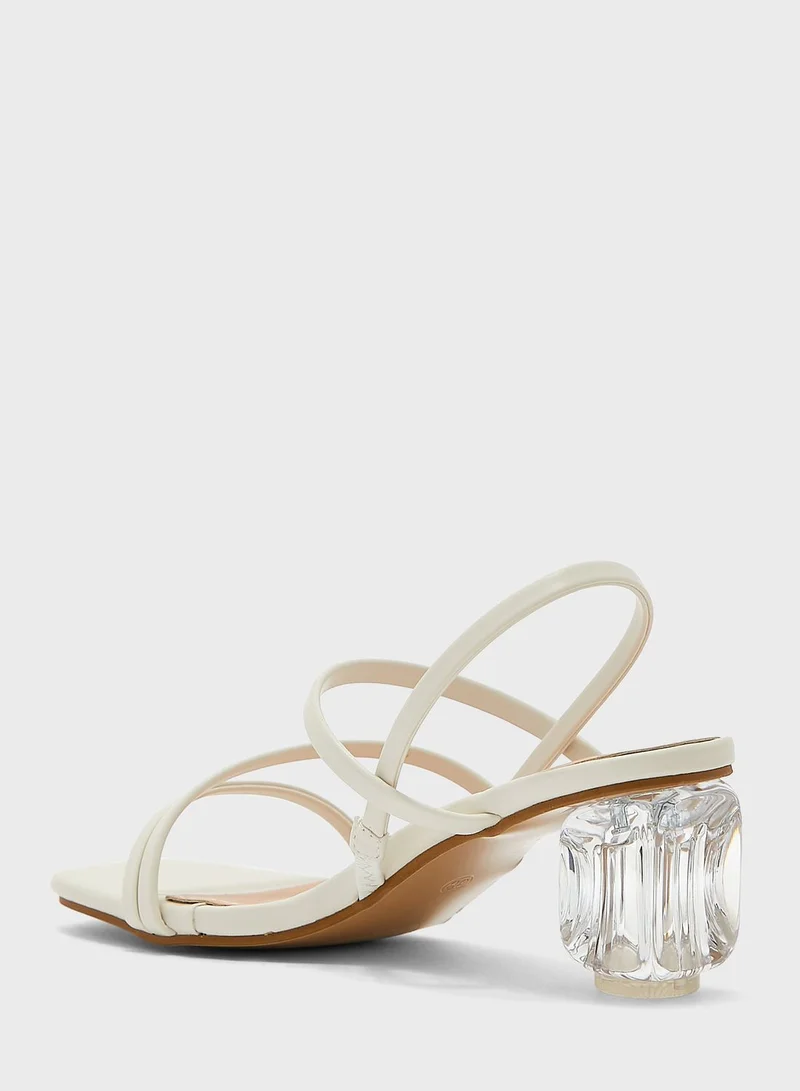 Ginger Clear Trapeze Heel Sandals