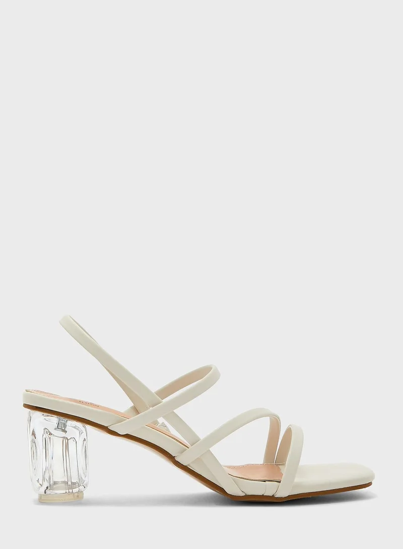 Ginger Clear Trapeze Heel Sandals