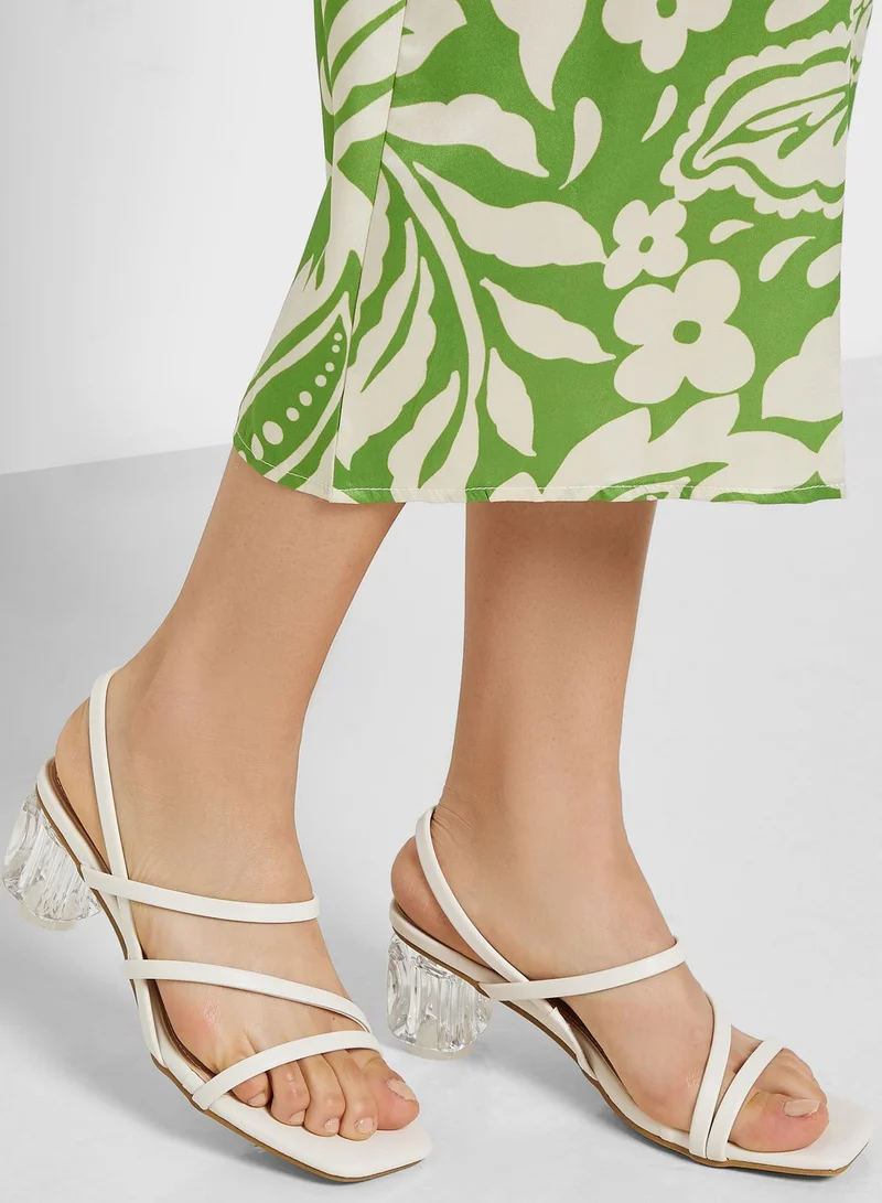 Ginger Clear Trapeze Heel Sandals