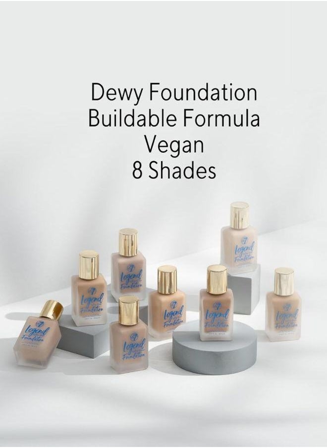 W7 Cosmetics W7 Legend Lasting Wear Foundation - Fresh Beige  - Image 2