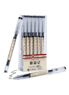 Gel Ink Pen Extra Fine Point Pens Ballpoint Pen 0.35mm Black for Japanese Office School Stationery Supply 12 Packs