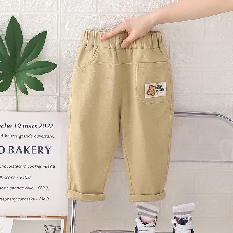 Autumn Boys' Trousers Autumn New Western Style Fashionable Small And Medium-Sized Children'S Korean Style Bear Standard Casual Trousers Trendy Handsome Daifa - Image 3