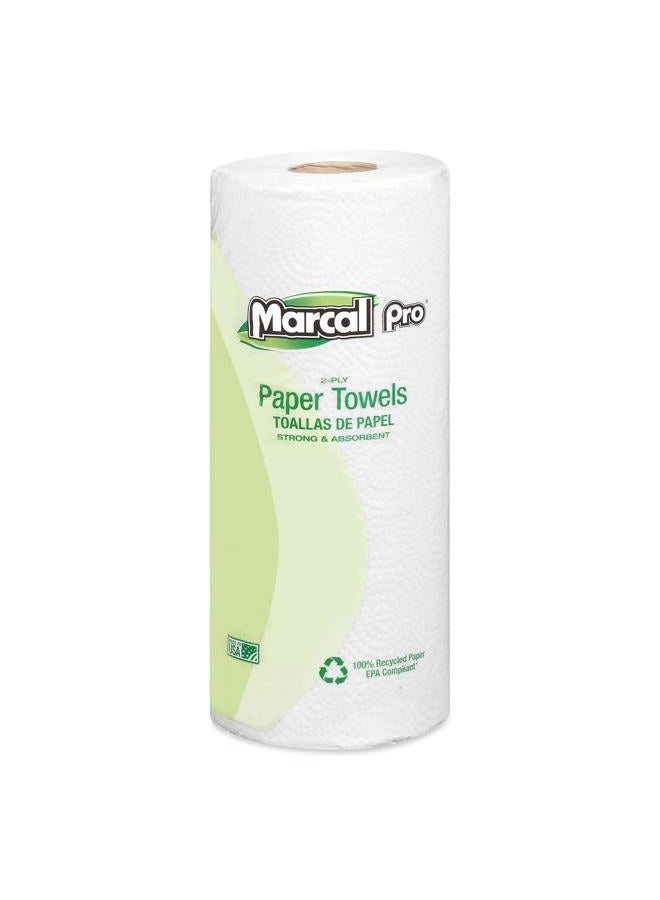 Marcal Pro Paper Towels, 2-Ply, 70 Sheets Per Roll, 15 Individually Wrapped Rolls per Bundle - 100% Recycled - Strong and Absorbent White Paper Towels 00610 - Image 2