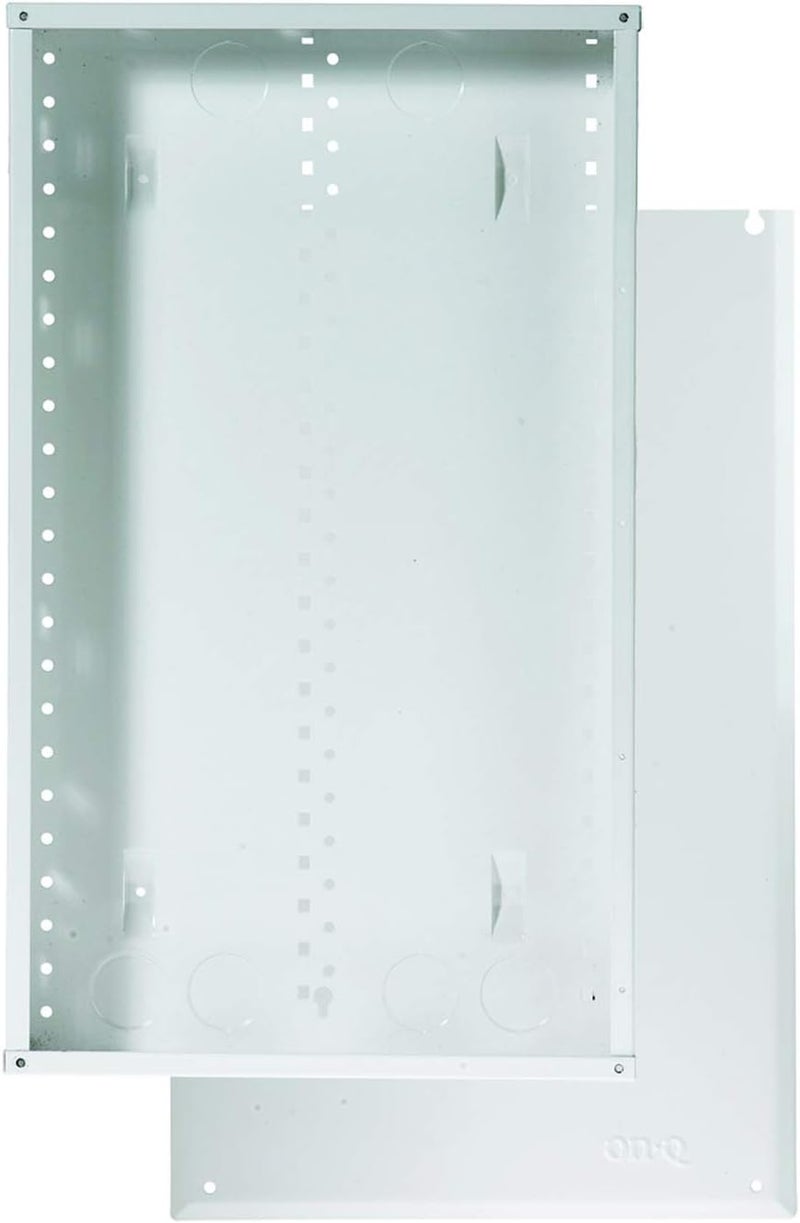 OnQ Legrand - 20 Inch Cable Management, In-Wall 20-Gauge Media Box, Structured Wiring Enclosure with 2.5 Inch Openings for Wires, Glossy White, EN2000 - Image 1