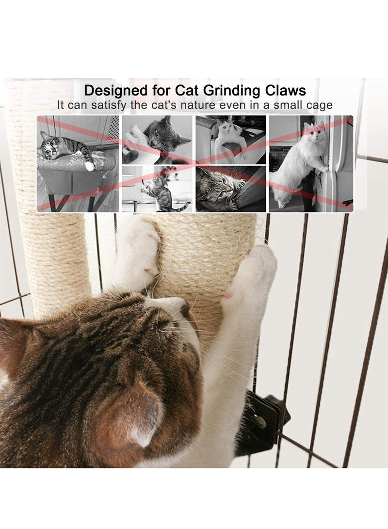 Cat Scratching Post, Wall Mounted Cat Scratcher Grinding Claws Pole, Cat Tree Wall Mounted Flax Cat Scratch Post, Durable Cat Scratching Posts for Indoor Cat Cage (7 x 40 cm) - Image 4