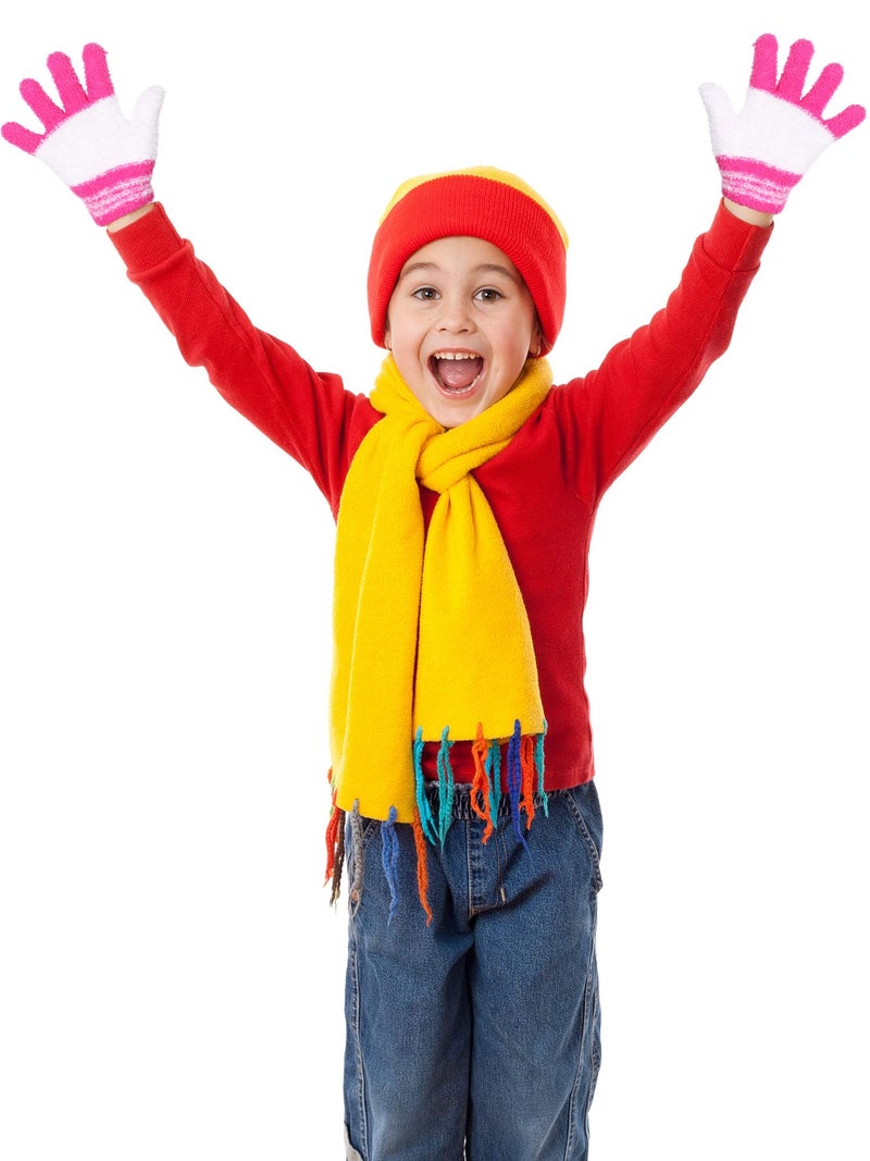 EBOOT Kids Gloves Full Fingers Knitted Gloves Warm Mitten Winter Favor for Little Boys and Girls(Color Set 4,1-3 Years Size,3 Pairs - Image 5