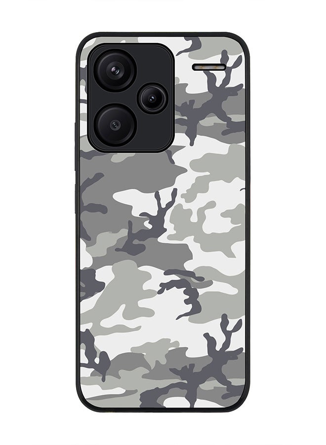 Stylizedd Rugged Black Edge Case for Xiaomi Redmi Note 13 Pro Plus, Slim fit Flexible Anti Drop Thin Cover-  Artic Camo - Image 1