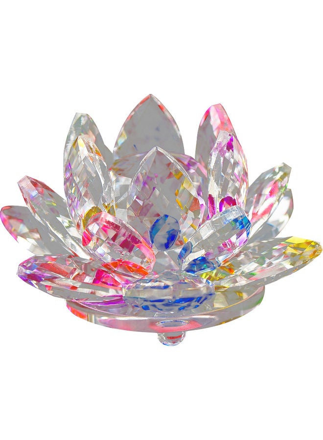 Decorative Crystal Lotus Flower Figurine Multicolour 