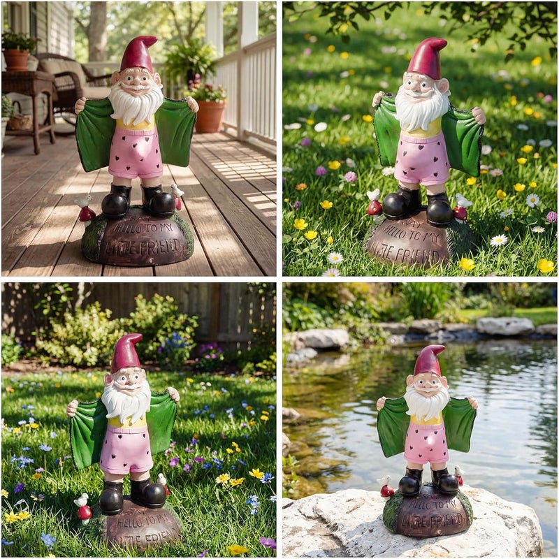 Euiroet Funny Garden Gnomes Decor, Naughty Wizard Gnome Statue, Perfect Gnome Gifts for Women, Durable Resin Outdoor Sculpture, Unique & Whimsical Funny Gnomes for Yard & Patio - Image 3