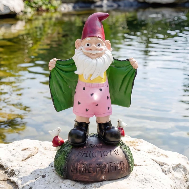 Euiroet Funny Garden Gnomes Decor, Naughty Wizard Gnome Statue, Perfect Gnome Gifts for Women, Durable Resin Outdoor Sculpture, Unique & Whimsical Funny Gnomes for Yard & Patio - Image 1
