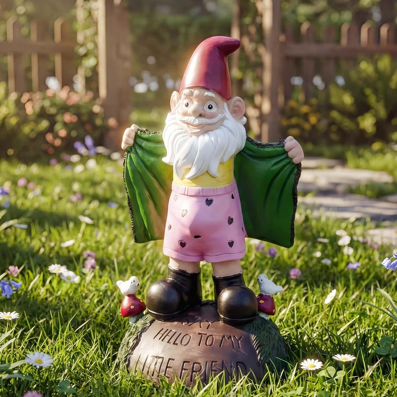 Euiroet Funny Garden Gnomes Decor, Naughty Wizard Gnome Statue, Perfect Gnome Gifts for Women, Durable Resin Outdoor Sculpture, Unique & Whimsical Funny Gnomes for Yard & Patio - Image 2