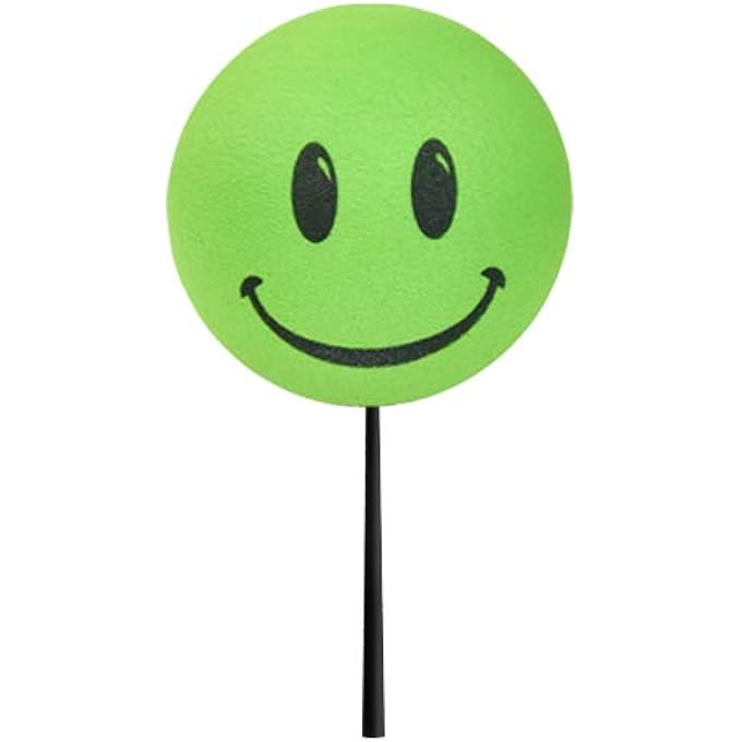 rayihni Happy Green Smiley Face Car, Truck, or SUV Antenna Ball/Antenna Topper (Auto Accessory) - Image 1