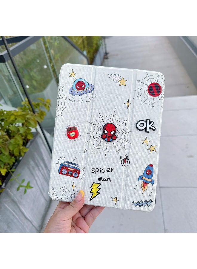 Redmi Pad SE 8.7'' inch 2024 Case 3D Cartoon Silicon Flip Cover with Pencil Holder, Soft TPU Back Trifold Stand Protective Smart Cover, Flip kids Design