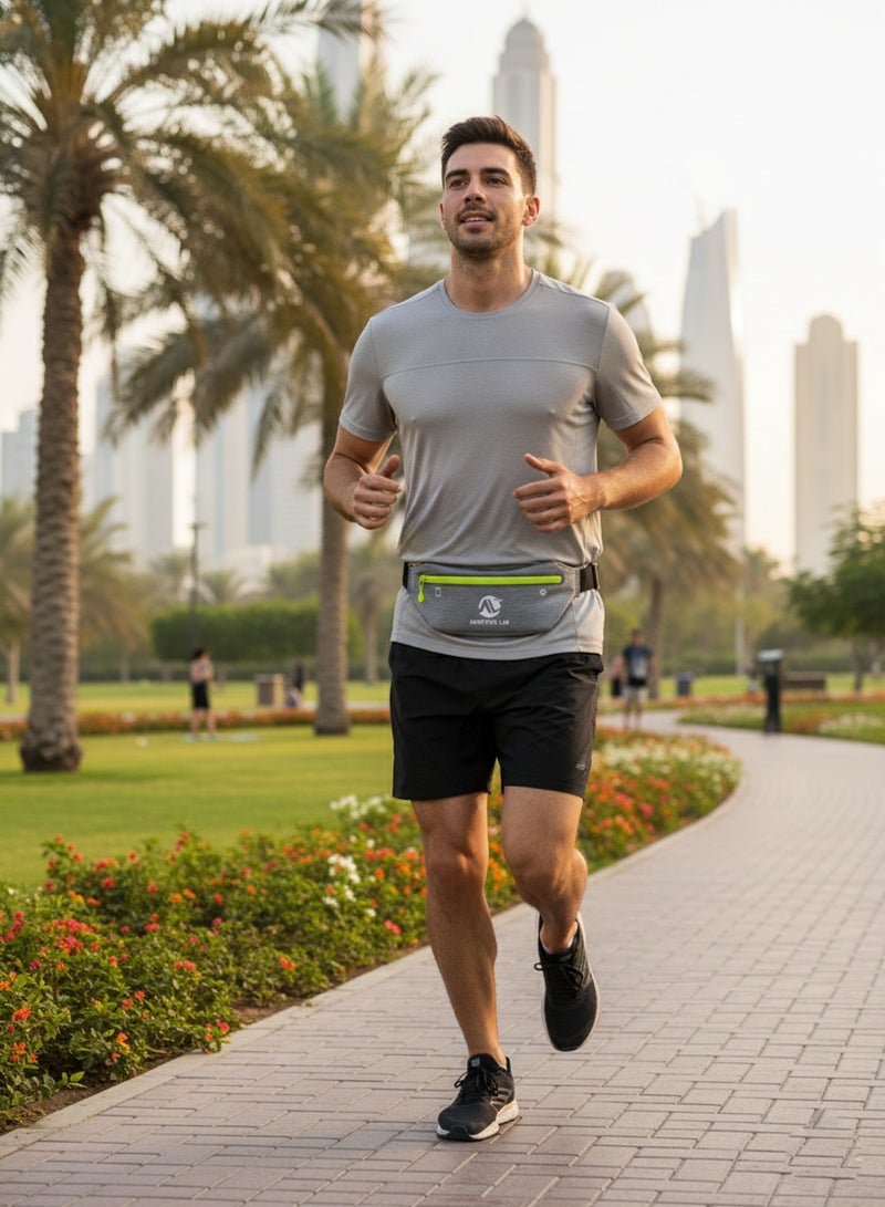 مختبر المغامرة حقيبة حزام الجري المقاومة للماء وحقيبة الخصر للرجال والنساء، حقيبة الجري الرياضية خفيفة الوزن مع حزام قابل للتعديل وجيوب آمنة بسحاب للركض والمشي لمسافات طويلة وركوب الدراجات والسفر - Image 5