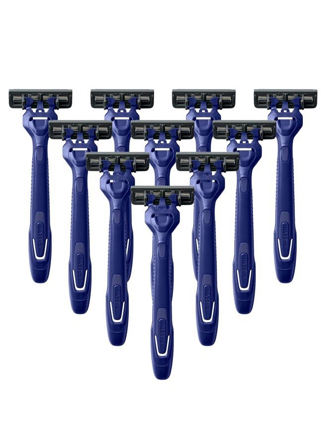 Harry's Men's Disposable Razors, 3-Blade Razors with Lubricating Strip and Pivoting Head, 10 count(Pack of 1) - Image 1