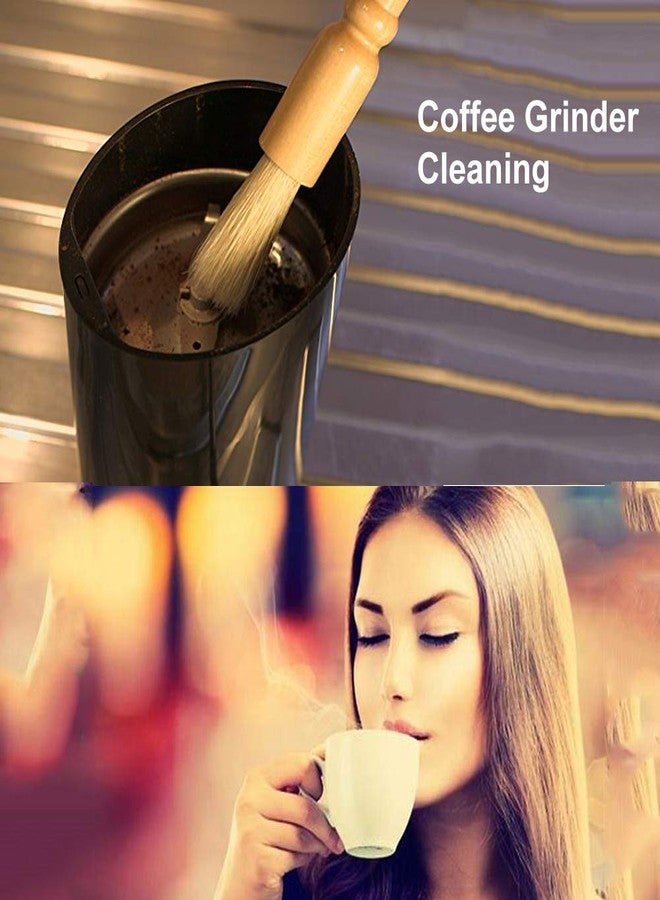 MSART Coffee Grinder Cleaning Brush + Coffee Brush Wood Handle & Natural Bristles Pastry Brush - Image 2