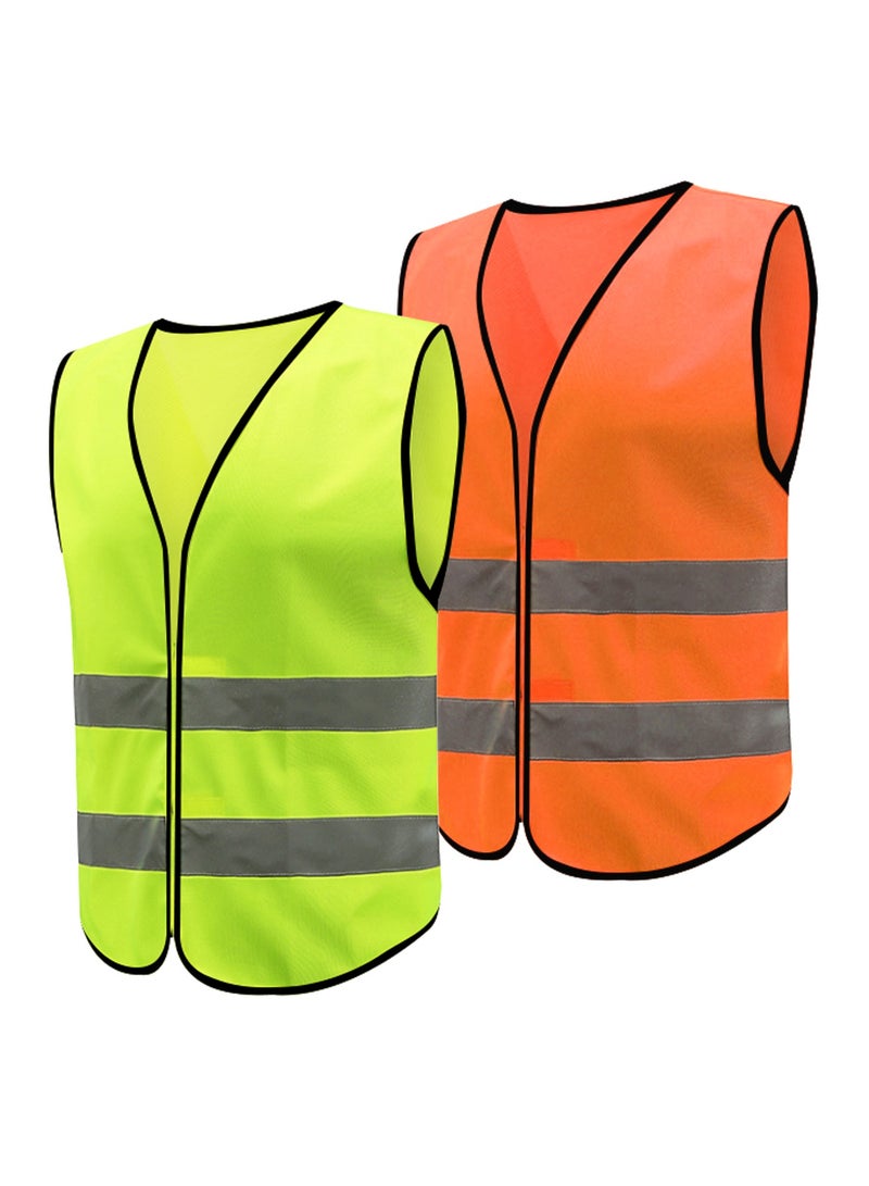 KSEIBI REFLECTIVE SAFETY VEST/GREEN, Vests - High Visibility Jackets for Safety and Emergencies with 1 Reflective Wrist Strap, Unisex Reflective Safety Vests for Outdoor Works, Traffic Work. 
