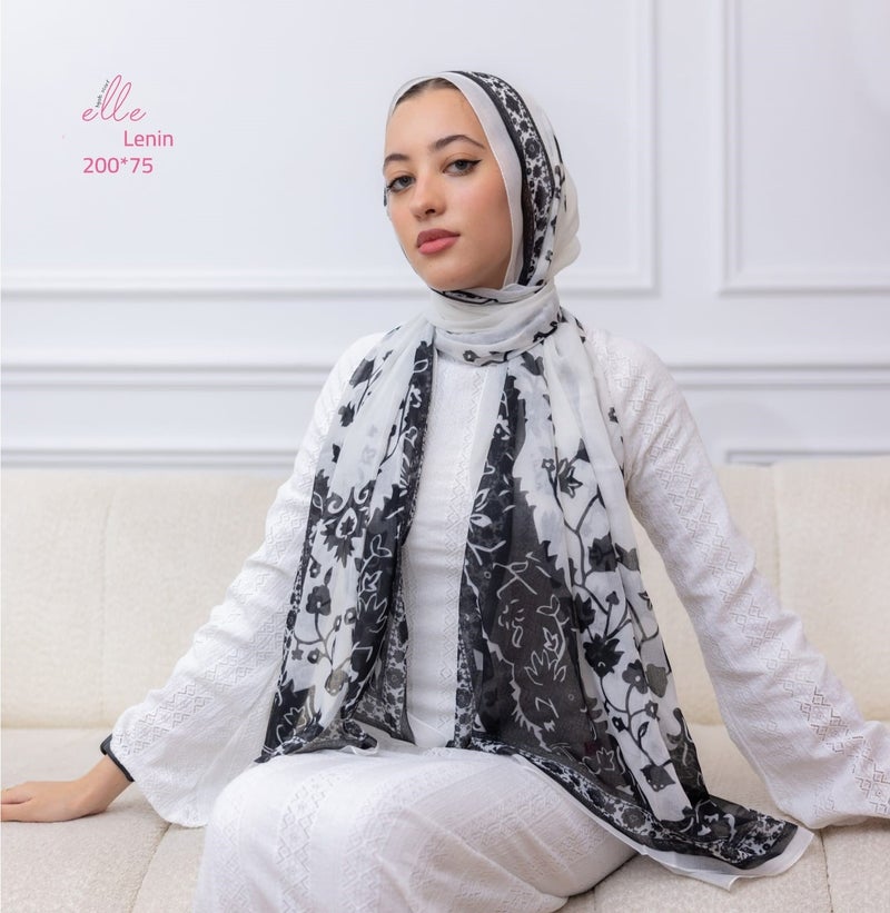 Luxury Linen Islamic Hijab Scarf for Women– Elegant Design for Daily Wear & Special Occasions – Size 200 × 75 cm