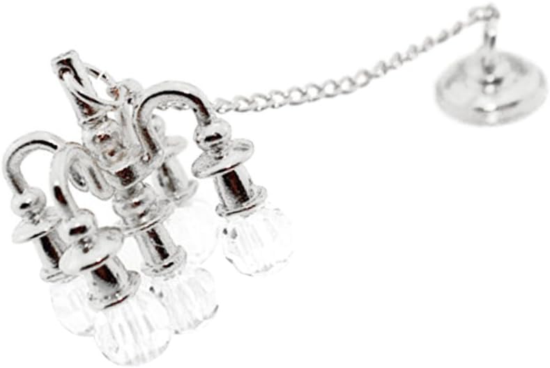 klarako Dollhouse Chandelier Miniature Electric Ceiling Light, Battery Operated Lamp, /12th Dolls House Furnishings and Accessories, Silver - Image 3