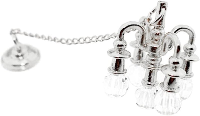 klarako Dollhouse Chandelier Miniature Electric Ceiling Light, Battery Operated Lamp, /12th Dolls House Furnishings and Accessories, Silver - Image 5