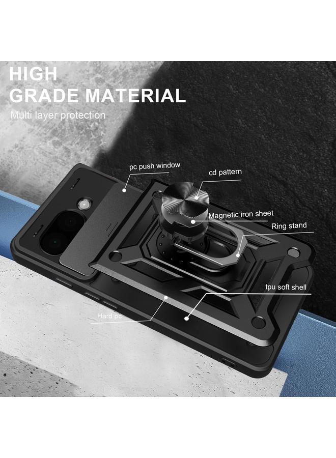 اس-توب جراب لهاتف Google Pixel 9a بتصميم غطاء كاميرا منزلق مصنوع من مادة TPU+PC - Image 3