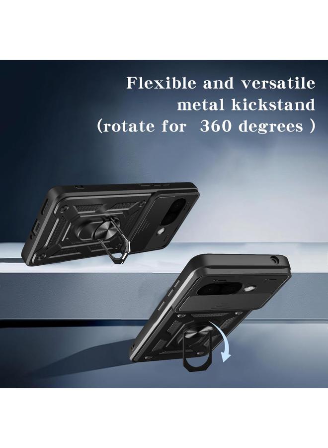 اس-توب جراب لهاتف Google Pixel 9a بتصميم غطاء كاميرا منزلق مصنوع من مادة TPU+PC - Image 4