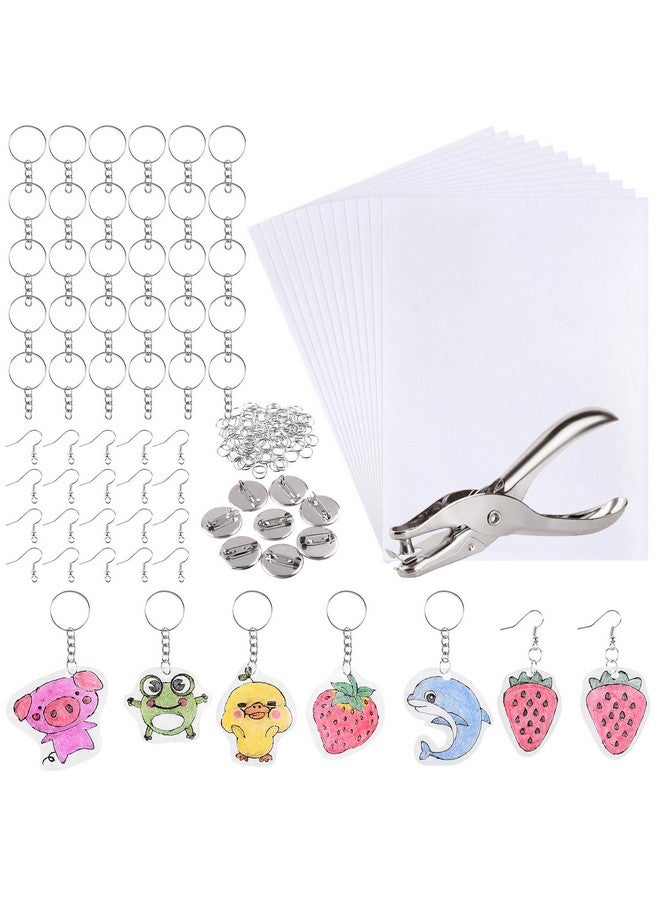 أستارون مجموعة صفائح بلاستيكية قابلة للانكماش من ASTARON مكونة من 181 قطعة تتضمن 20 ورقة فنية من فيلم قابل للانكماش و161 قطعة من سلاسل المفاتيح المجعدة لصنع ملحقات للأطفال ولوازم الحرف والفنون - Image 1