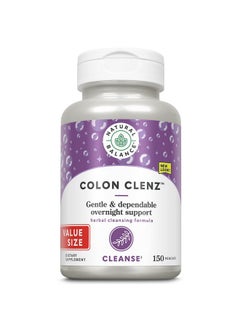 Natural Balance Colon Clenz | Herbal Colon Cleanse & Detox Supplement | Gentle & Dependable Overnight Formula (150 CT)