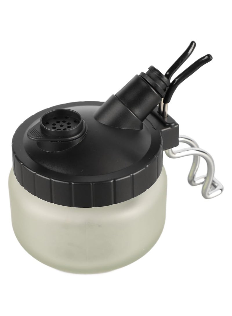 GGOOT Airbrush Cleaning Kit, Glass Airbrush Cleaning Pot with Filter Cotton & Connector, Universal Glass Cleaning Pot Jar with Holder for Most Airbrush, Nails Brush, Nozzle Cleaning  - Image 1