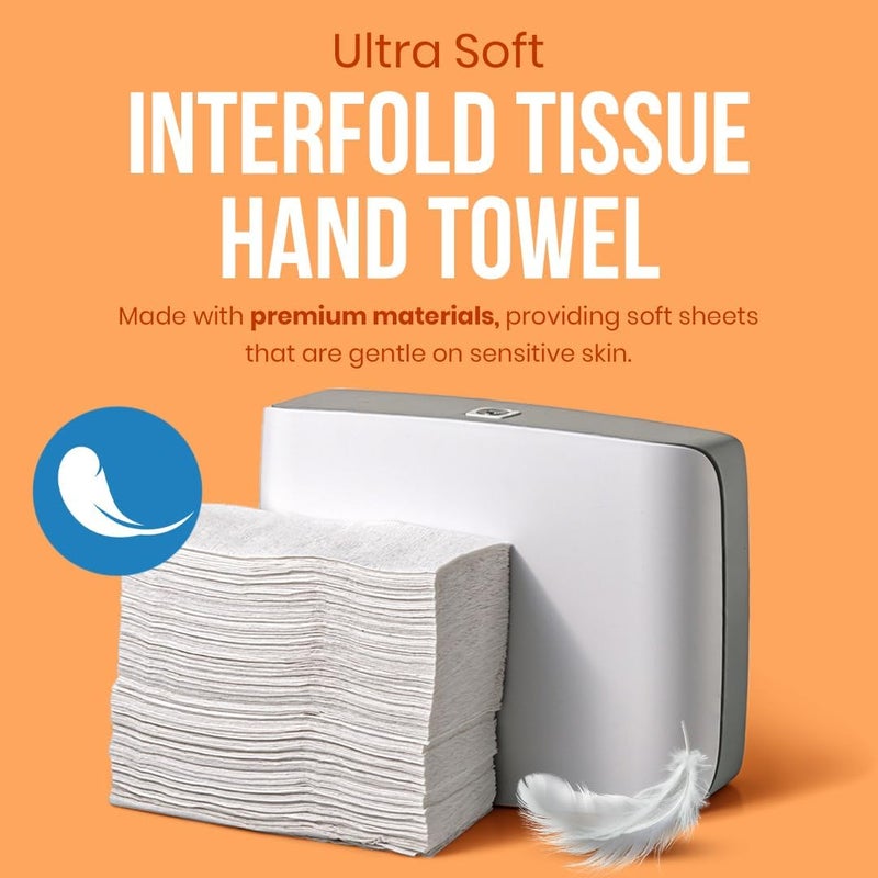 Brandsfinity Interfold 2-Ply Tissue Hand Towels - 3000 Sheets - Image 2