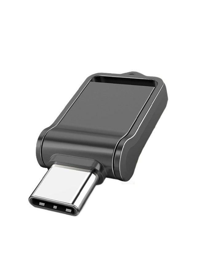 BURAQ 64GB USB 2.0 + Type-C/USB-C High Speed Mini Computer and Phone Dual-purpose Rotary U Disk(Black)  - Image 1