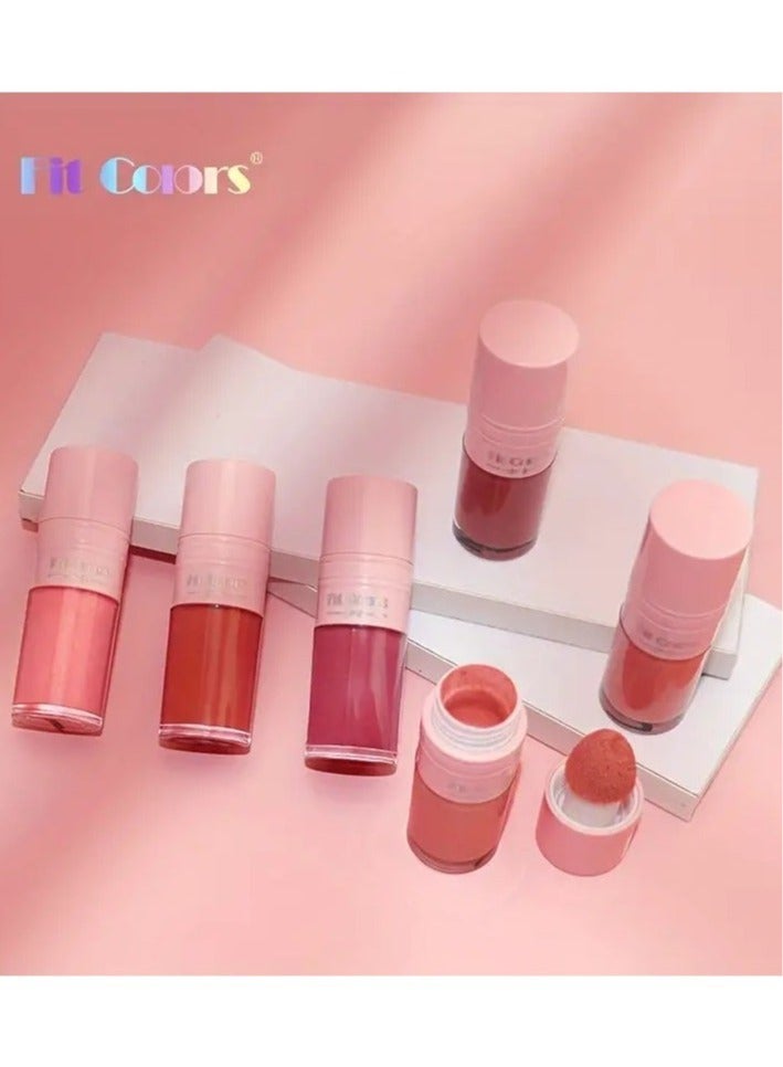 Ucanbe Fit Colors 6-Color Liquid Blush: Natural Face Contouring Rouge - Waterproof, Suitable for All Skin Tones, Dramatic Color Blush Solution, Essential for Women, Perfect Gift for Valentine's Day, Enhances with More Application, Matte Finish, Creamy Texture, Suitable for Face Cheeks #2 - Image 3