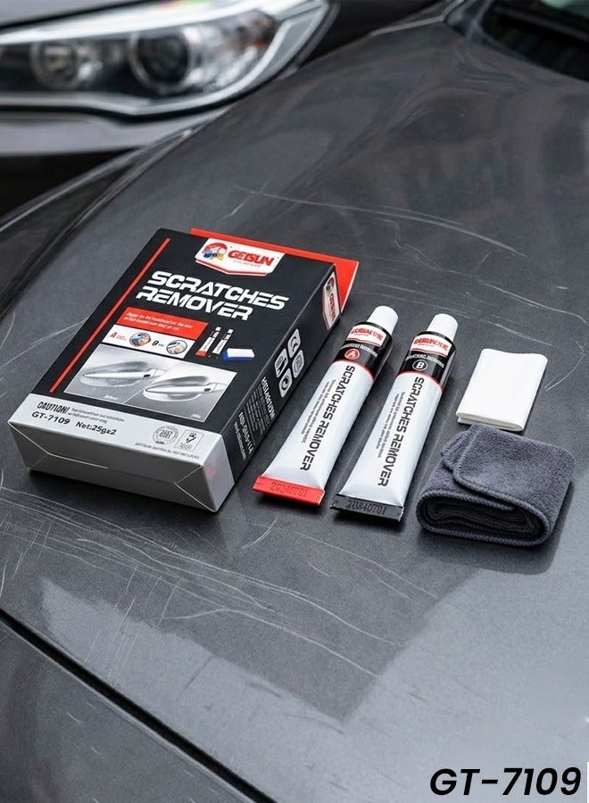 GETSUN Car Scratch Remover Kit GT-7109 Paint Scratch Repair Cream Polish Compound Swirl Remover Light Scratch Cleaner Scuff Mark Remover Car Body Paint Restorer Kit with Sponge Cloth for Car Bike SUV Truck. - Image 1