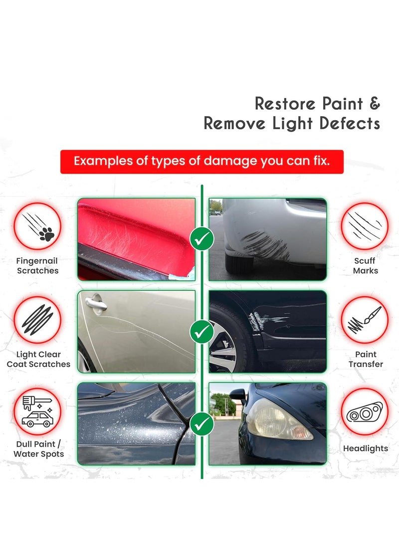 GETSUN Car Scratch Remover Kit GT-7109 Paint Scratch Repair Cream Polish Compound Swirl Remover Light Scratch Cleaner Scuff Mark Remover Car Body Paint Restorer Kit with Sponge Cloth for Car Bike SUV Truck. - Image 4