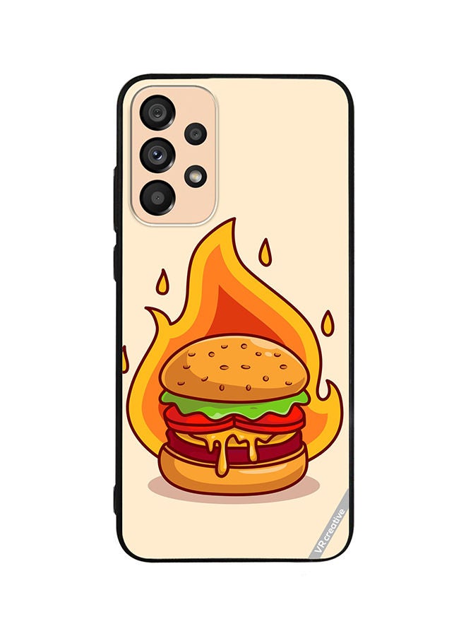 VR CREATIVE غطاء حماية لهاتف سامسونج جالاكسي A53 5G بتصميم برجر جبنة متعدد الألوان - Image 1
