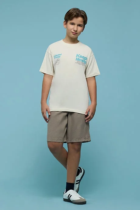 R&b Printed T-Shirt with Crew Neck and Short Sleeves