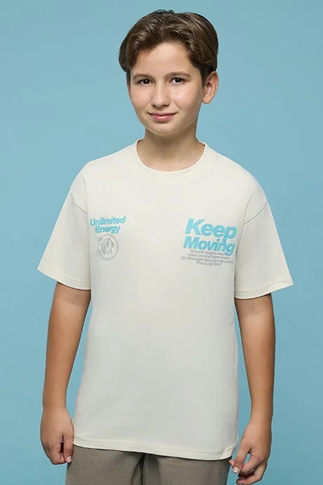 R&b Printed T-Shirt with Crew Neck and Short Sleeves
