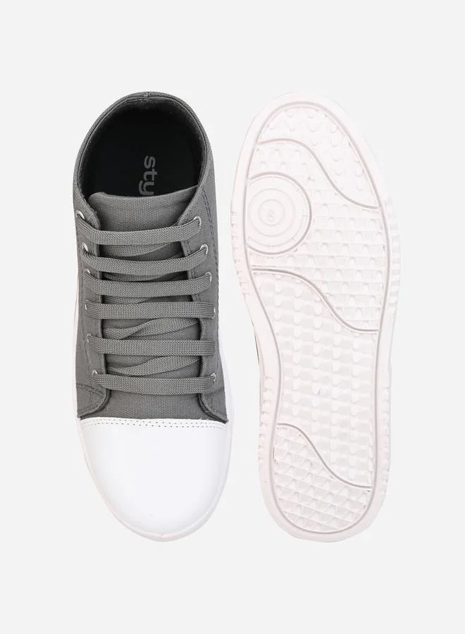 Styli High Top Graphic Print Lace Up Sneakers
